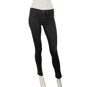 Rag & Bone Skinny Jeans Chevrn Ombre Black Stretch size 25